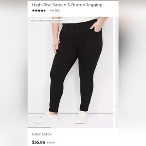 Lane Bryant High-Rise Sateen 3-Button Jegging Size 16